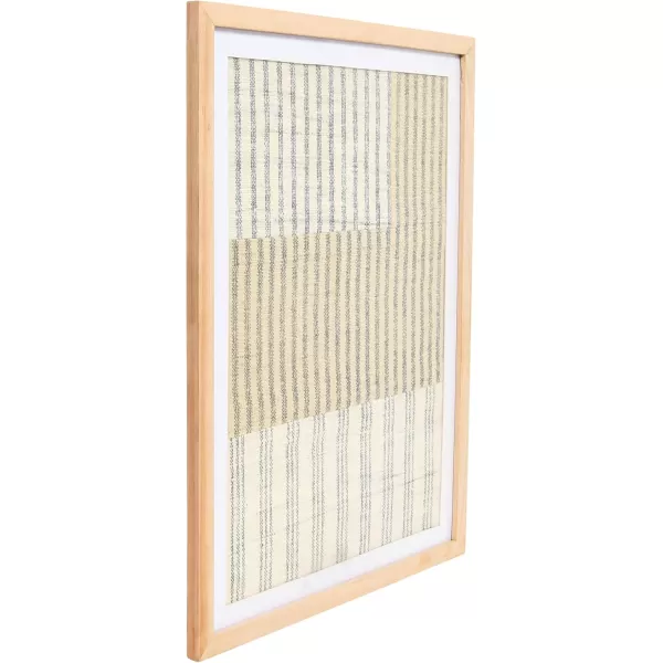 Creative CoOp Boho Handwoven Cotton Wall Art with Wood Frame and Plastic Cover MulticolorSageNatural