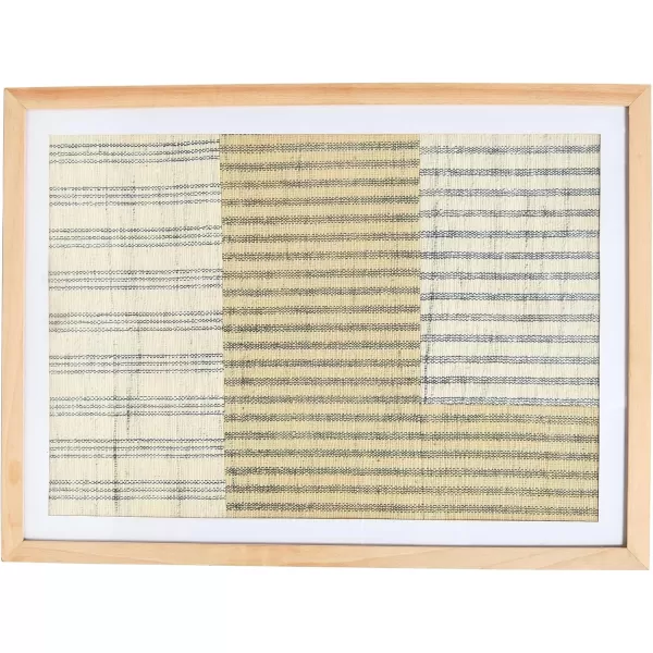 Creative CoOp Boho Handwoven Cotton Wall Art with Wood Frame and Plastic Cover MulticolorSageNatural