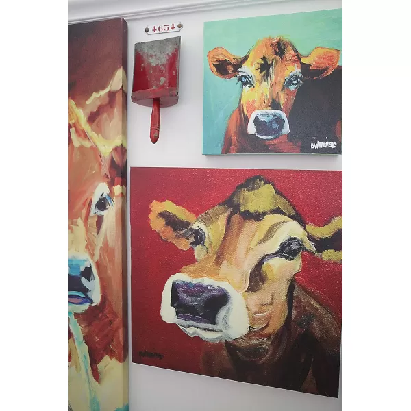 Creative CoOp Canvas Wall Dcor with Cow Image