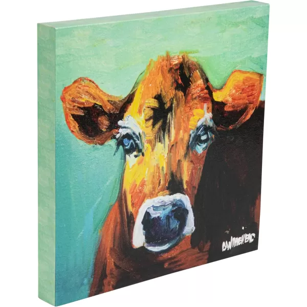 Creative CoOp Canvas Wall Dcor with Cow Image