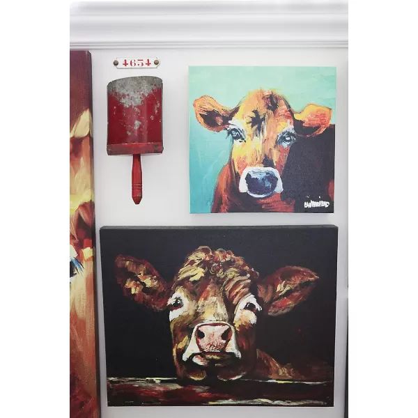 Creative CoOp Canvas Wall Dcor with Cow Image