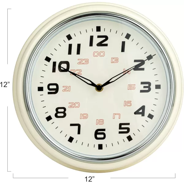 Creative CoOp Chic Round Wall Clock Cream