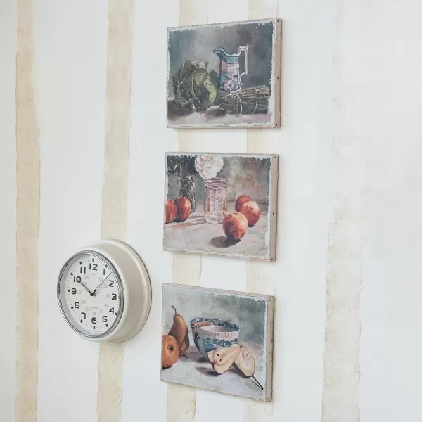 Creative CoOp Chic Round Wall Clock Cream