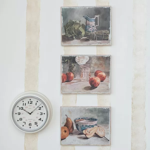 Creative CoOp Chic Round Wall Clock Cream