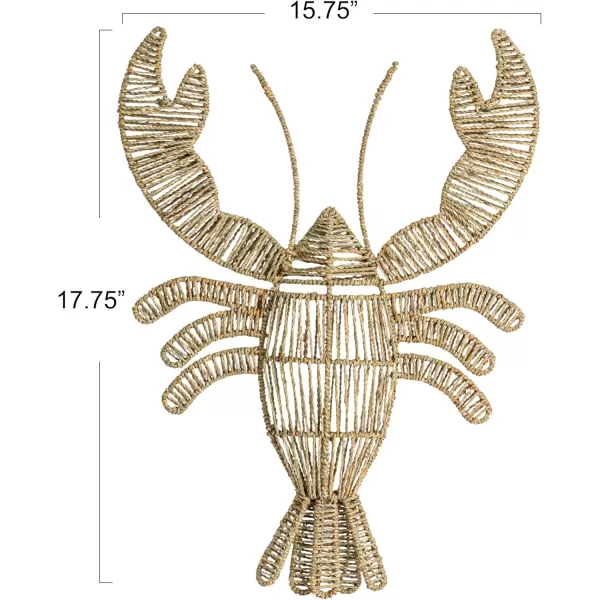 Creative CoOp Coastal Catch Seagrass Lobster Wall Decor Natural