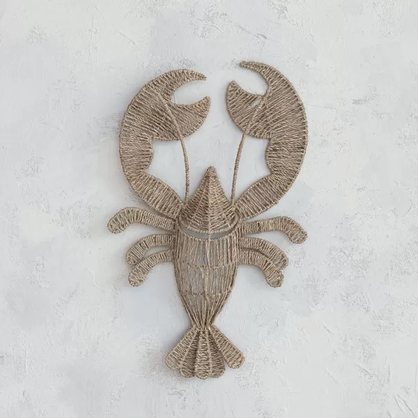 Creative CoOp Coastal Catch Seagrass Lobster Wall Decor Natural