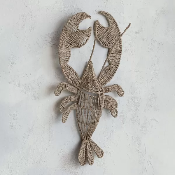 Creative CoOp Coastal Catch Seagrass Lobster Wall Decor Natural