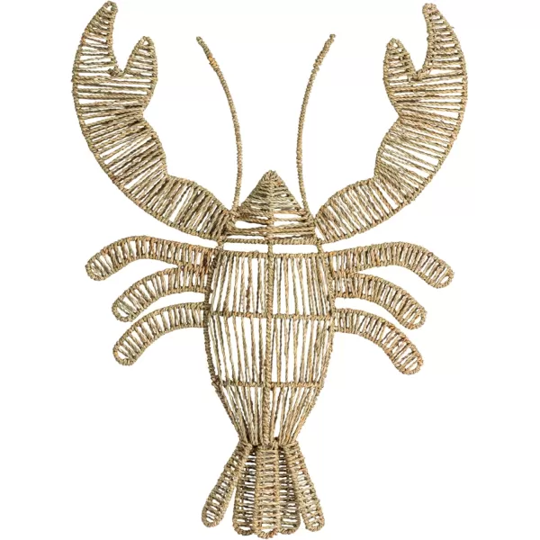 Creative CoOp Coastal Catch Seagrass Lobster Wall Decor Natural