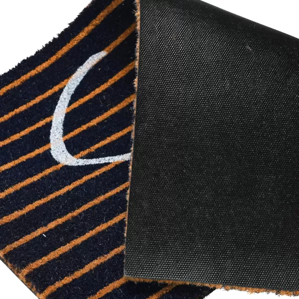 Creative CoOp Coir Entry Doormat Sea You Soon with NonSlip Liner Backing for Nautical or Coastal Home Dcor Brown ampamp White Stripe Design