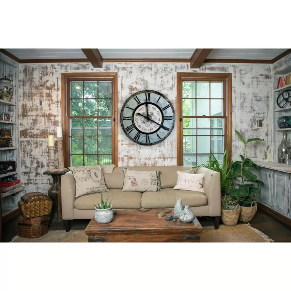 Creative CoOp Distressed Mint Green Round Wall Clock