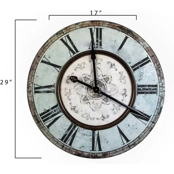 Creative CoOp Distressed Mint Green Round Wall Clock