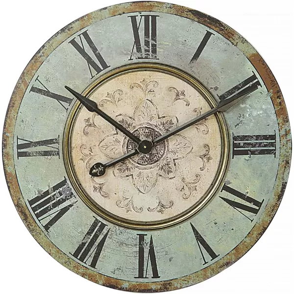 Creative CoOp Distressed Mint Green Round Wall Clock