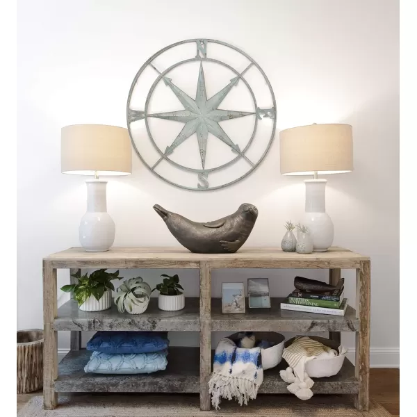 Creative CoOp Distressed Red Metal Compass Wall DcorAqua