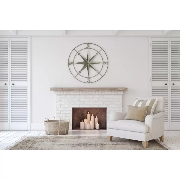 Creative CoOp Distressed Red Metal Compass Wall DcorAqua