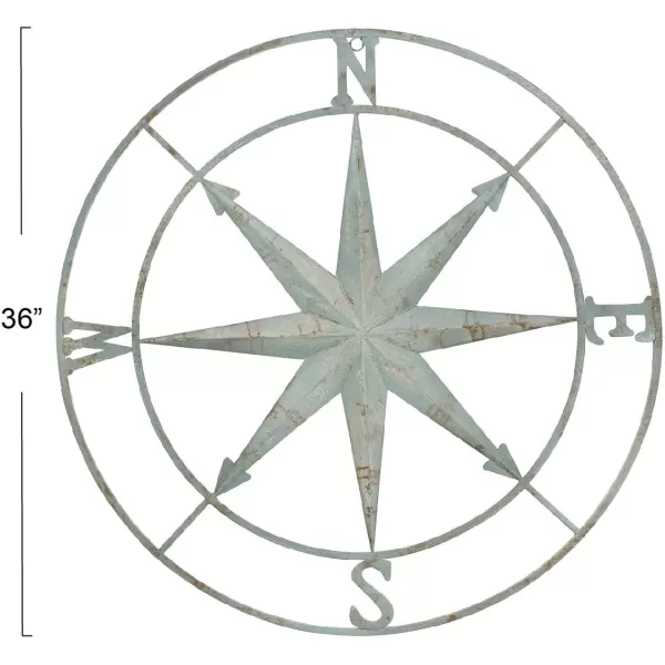 Creative CoOp Distressed Red Metal Compass Wall DcorAqua