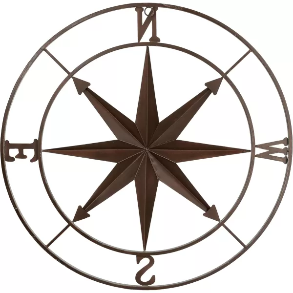Creative CoOp Distressed Red Metal Compass Wall DcorAqua