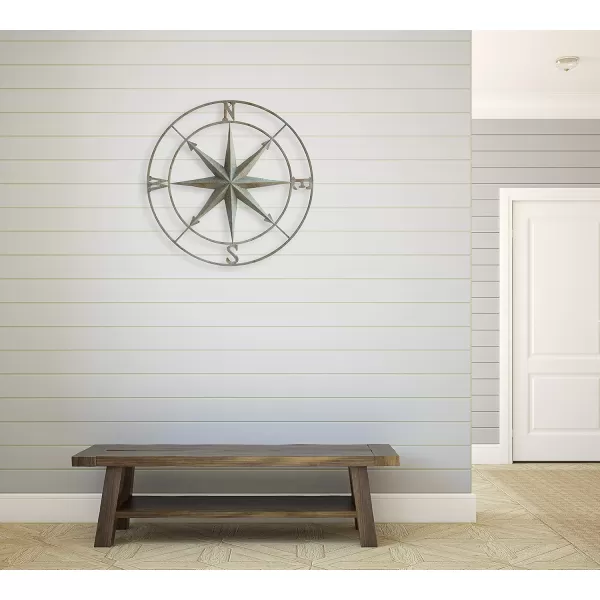 Creative CoOp Distressed Red Metal Compass Wall DcorAqua