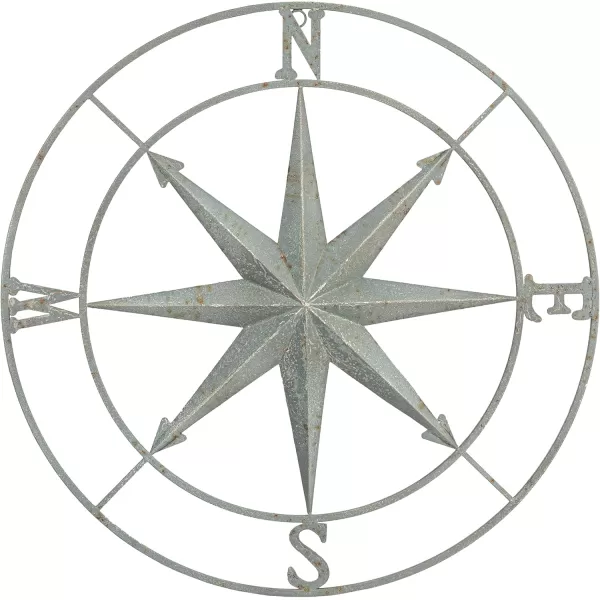 Creative CoOp Distressed Red Metal Compass Wall DcorAqua