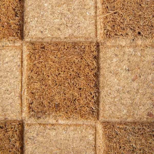 Creative CoOp Engraved Coir Checkerboard Print and PVC Back Natural Doormat 32