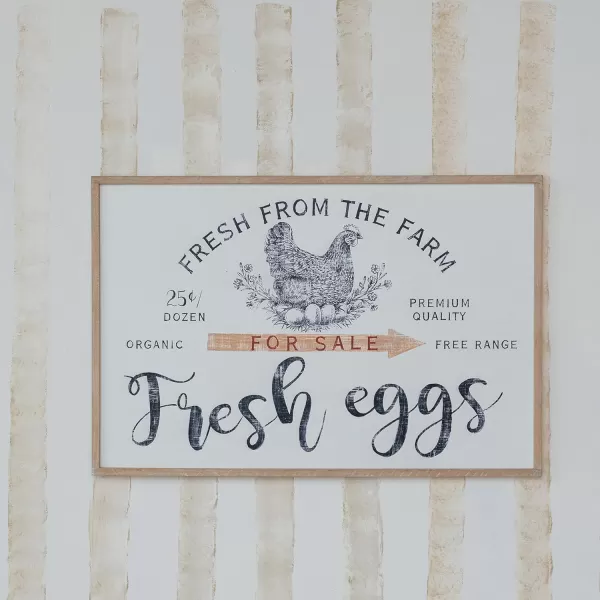 Creative CoOp Fresh From The Farm Pine Wood Framed Wall Decor Multicolor
