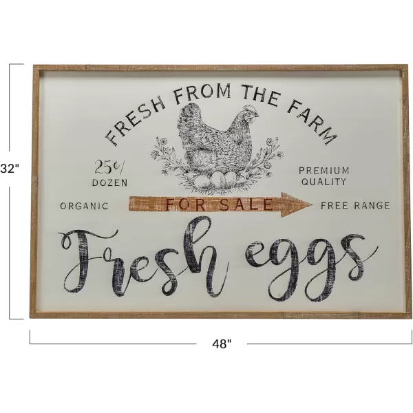 Creative CoOp Fresh From The Farm Pine Wood Framed Wall Decor Multicolor