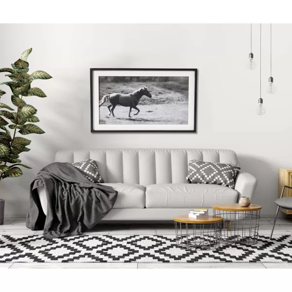 Creative CoOp Galloping Horse Print with Wood Frame