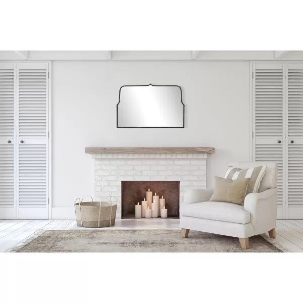 Creative CoOp Modern Farmhouse Floor Length Metal Framed Wall Mirror Distressed BlackBlack