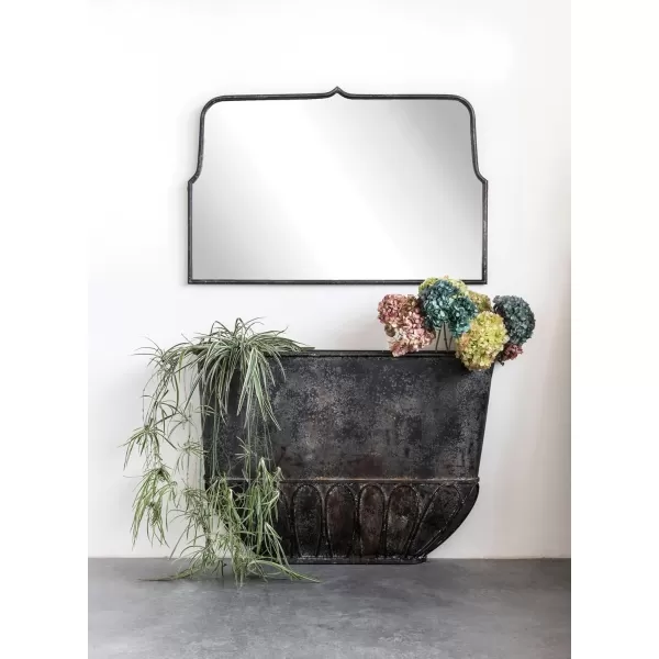 Creative CoOp Modern Farmhouse Floor Length Metal Framed Wall Mirror Distressed BlackBlack
