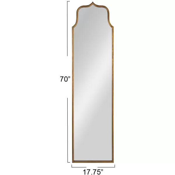 Creative CoOp Modern Farmhouse Floor Length Metal Framed Wall Mirror Distressed BlackGold