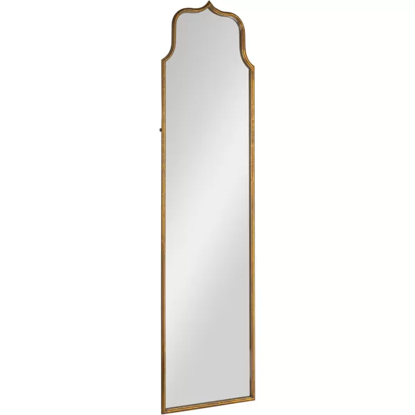 Creative CoOp Modern Farmhouse Floor Length Metal Framed Wall Mirror Distressed BlackGold