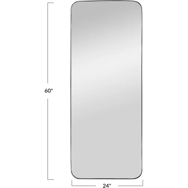 Creative CoOp Modern Metal Framed Rounded Edge Black Wall Mirror