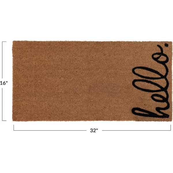 Creative CoOp Natural Coir Doormat with quotHelloquot Message Natural and Black