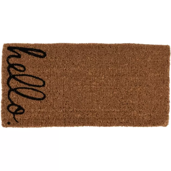 Creative CoOp Natural Coir Doormat with quotHelloquot Message Natural and Black
