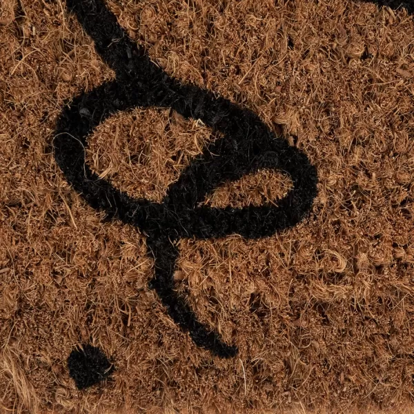 Creative CoOp Natural Coir Doormat with quotHelloquot Message Natural and Black