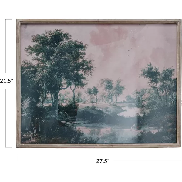 Creative CoOp Pastoral Vista Framed Landscape Multicolor