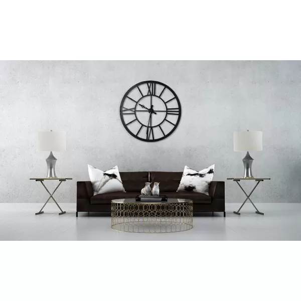Creative CoOp Round Metal Wall Clocks BlackBlack