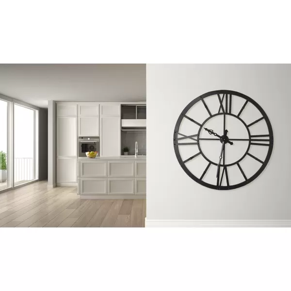 Creative CoOp Round Metal Wall Clocks BlackBlack