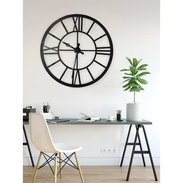 Creative CoOp Round Metal Wall Clocks BlackBlack