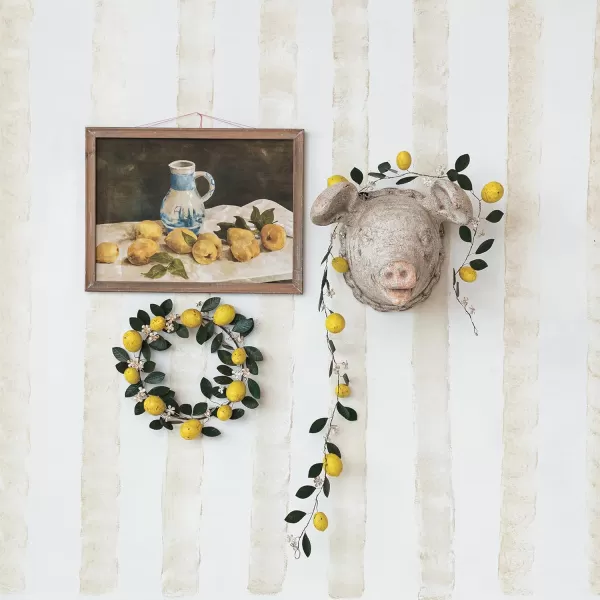 Creative CoOp Rustic Magnesia Pig Head Decor Multicolor