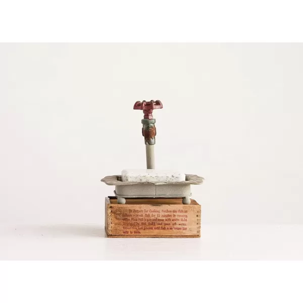 Creative CoOp Rustic Metal Faucet Paper Towel HolderRust