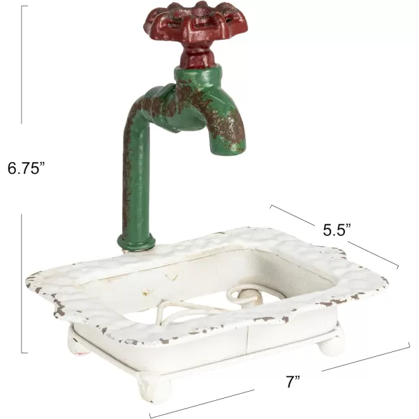 Creative CoOp Rustic Metal Faucet Paper Towel HolderWhite