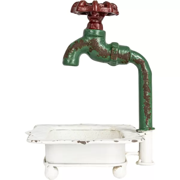 Creative CoOp Rustic Metal Faucet Paper Towel HolderWhite