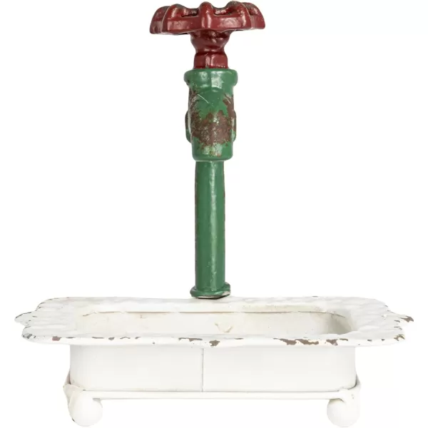 Creative CoOp Rustic Metal Faucet Paper Towel HolderWhite