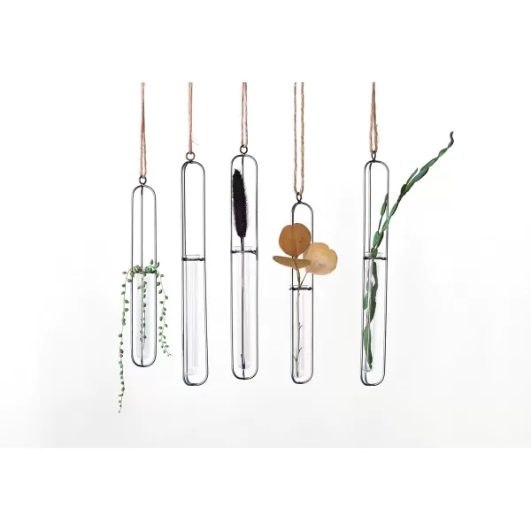 Creative CoOp Small Hanging Metal ampamp Glass Test Tube VaseLarge