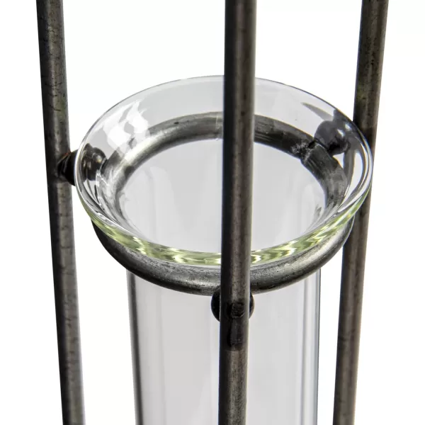 Creative CoOp Small Hanging Metal ampamp Glass Test Tube VaseSmall