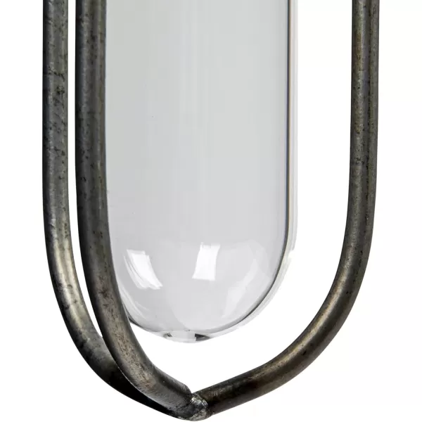 Creative CoOp Small Hanging Metal ampamp Glass Test Tube VaseSmall