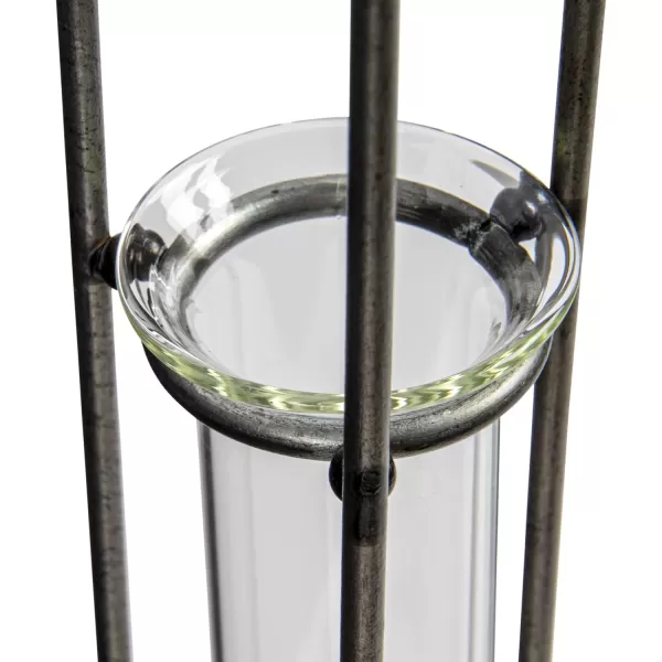 Creative CoOp Small Hanging Metal ampamp Glass Test Tube VaseSmall