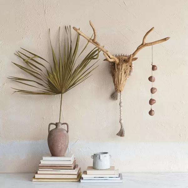 Creative CoOp Teakwood Root Deer Head Wall Art Natural