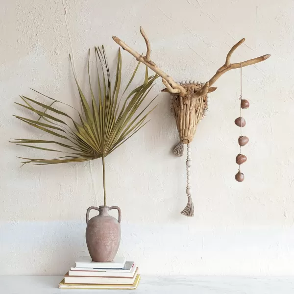 Creative CoOp Teakwood Root Deer Head Wall Art Natural