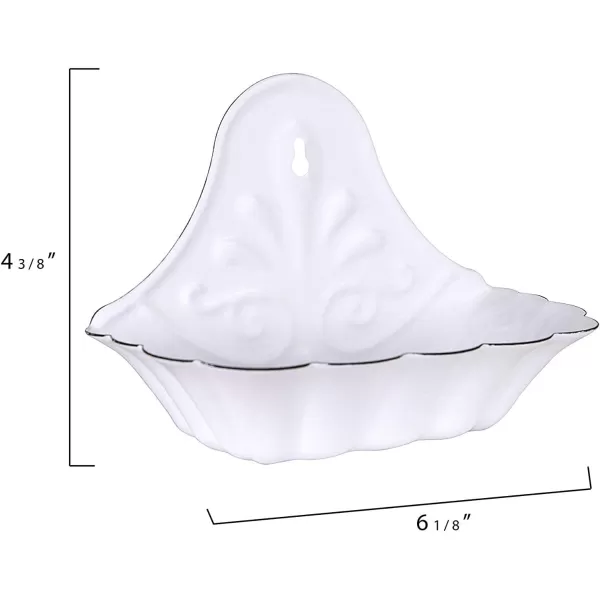 Creative CoOp White Enameled Metal Soap Dish Hangs or Sits